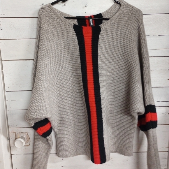 Stylewe NWT Color Block Boat Neck Dolman Batwing Sleeve Sweater Size Medium - Picture 7 of 12